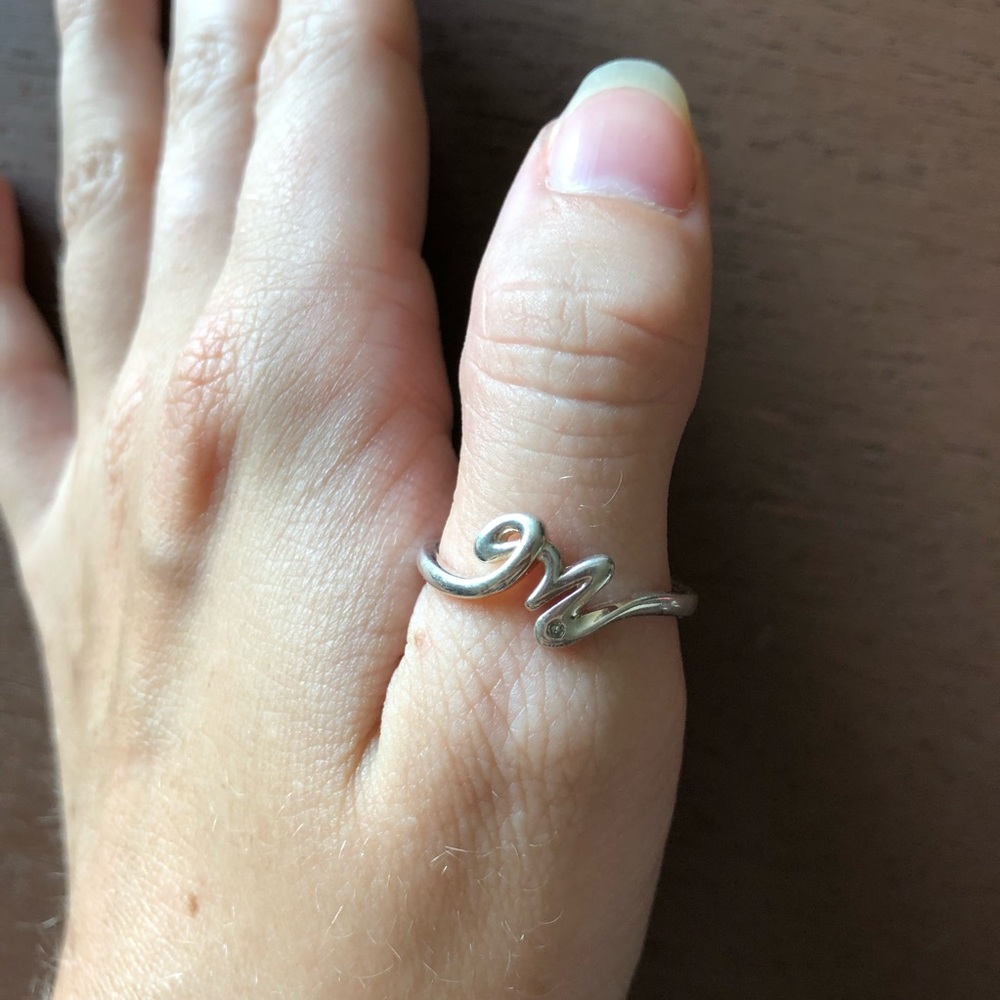 SOLD: Sterling Silver Adjustable “M” Ring